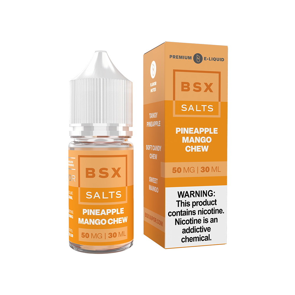 GLAS BSX Salt Series E-Liquid 30mL (Salt Nic) - Pineapple Mango Chew with packaging