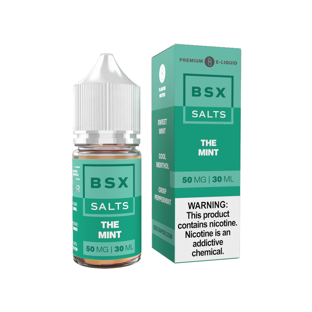 GLAS BSX Salt Series E-Liquid 30mL (Salt Nic) - The Mint with packaging