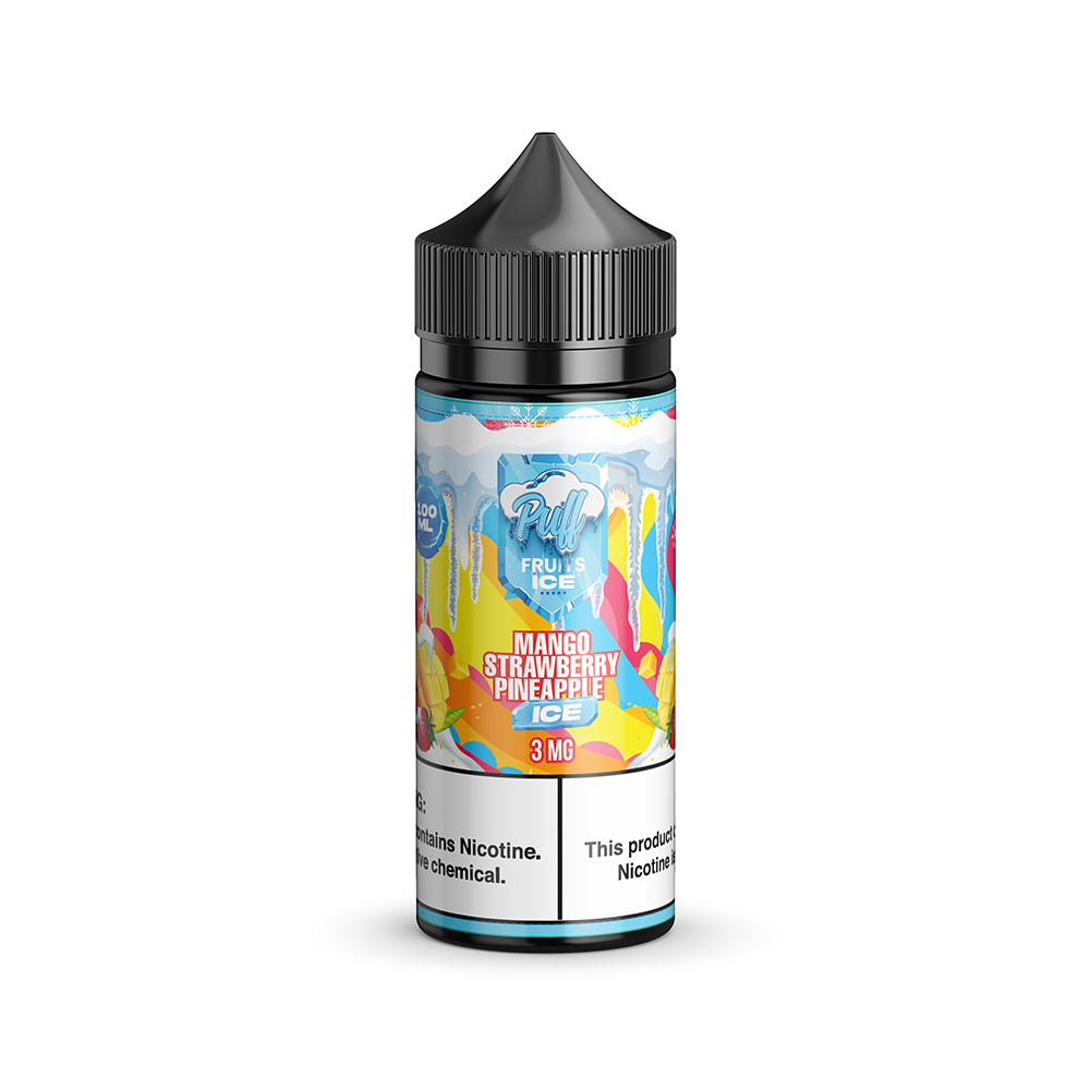 Puff Fruits & Fruit ICE Series E-Liquid 100mL (Freebase)-Mango Strawberry Pineapple Ice