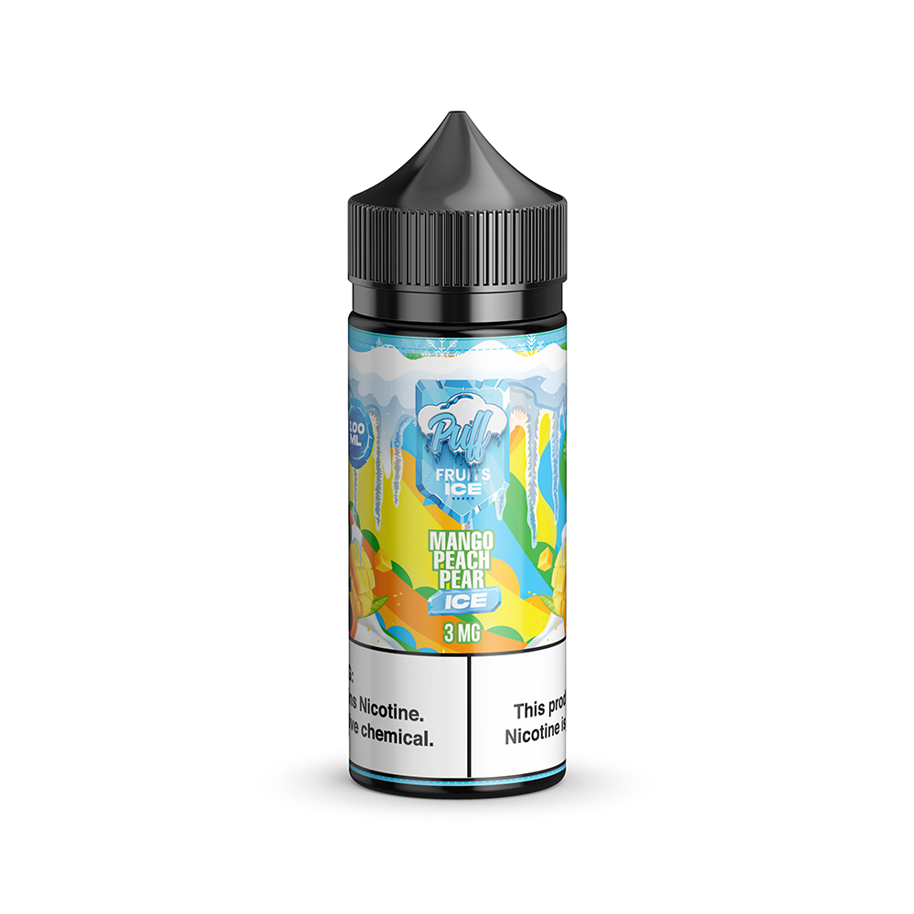 Puff Fruits & Fruit ICE Series E-Liquid 100mL (Freebase)-Mango Peach Pear Ice