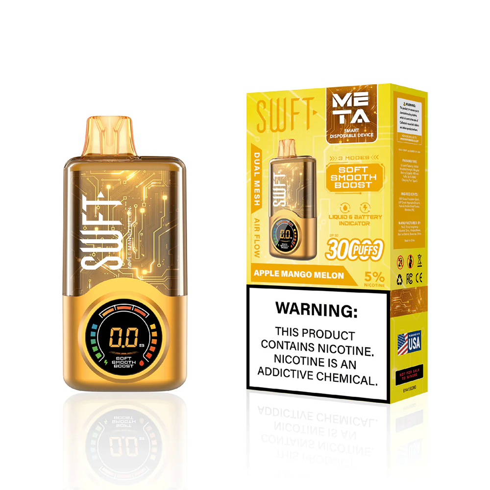 SWFT Meta Disposable 30000 Puffs 24mL 50mg | MOQ 5- Apple Mango Melon with Packaging