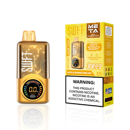 SWFT Meta Disposable 30000 Puffs 24mL 50mg | MOQ 5- Apple Mango Melon with Packaging