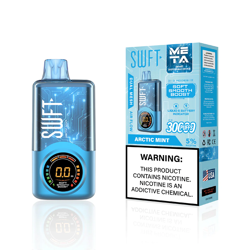 SWFT Meta Disposable 30000 Puffs 24mL 50mg | MOQ 5- Arctic Mint with packaging