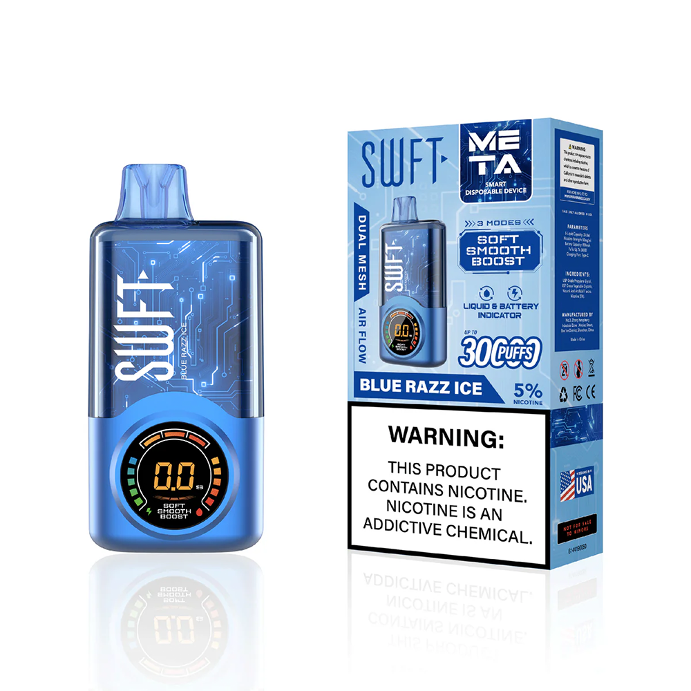 SWFT Meta Disposable 30000 Puffs 24mL 50mg | MOQ 5- Blue Razz Ice with packaging