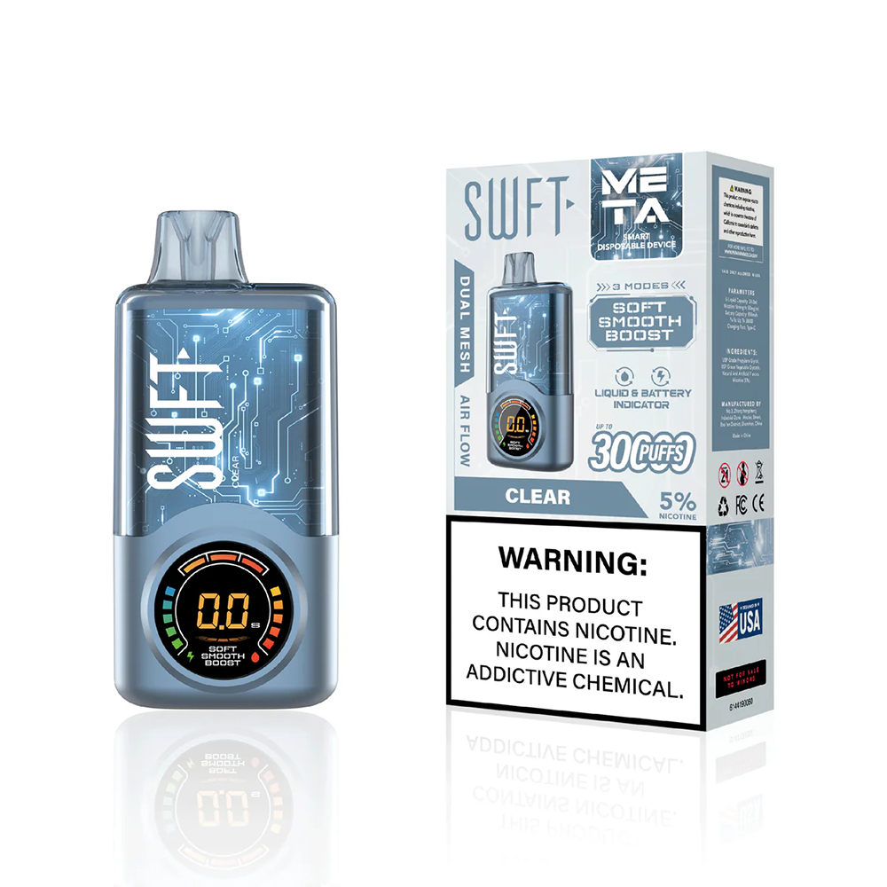 SWFT Meta Disposable 30000 Puffs 24mL 50mg | MOQ 5- Clear with packaging