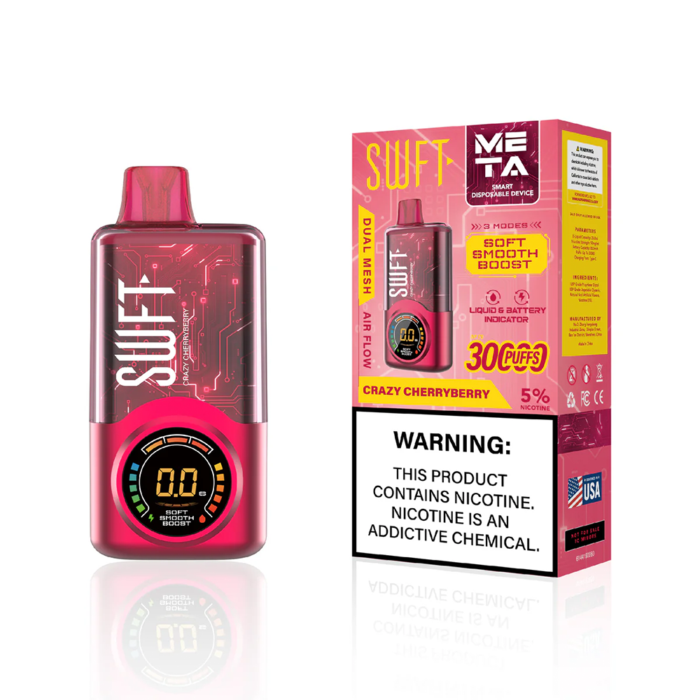 SWFT Meta Disposable 30000 Puffs 24mL 50mg | MOQ 5-Crazy Cherryberry with packaging