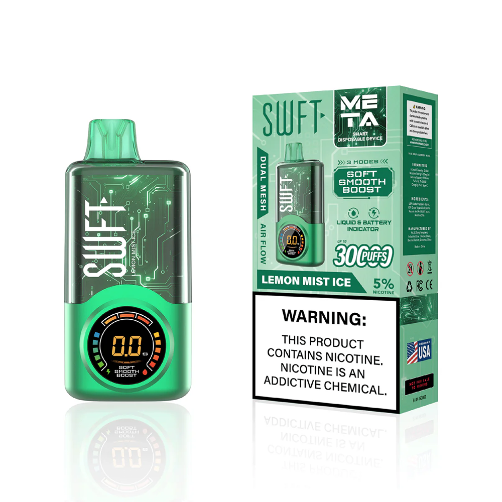 SWFT Meta Disposable 30000 Puffs 24mL 50mg | MOQ 5-Lemon Mist Ice with packaging