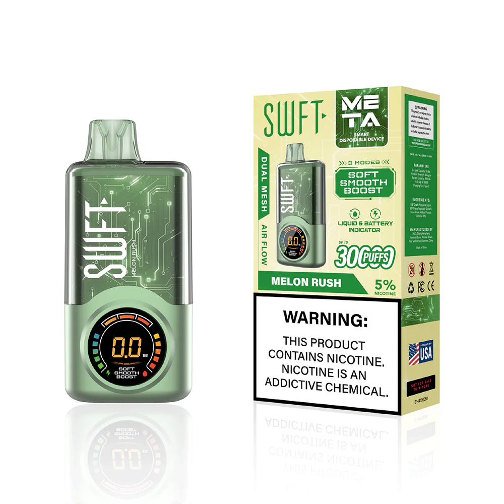 SWFT Meta Disposable 30000 Puffs 24mL 50mg | MOQ 5-Melon Rush with packaging