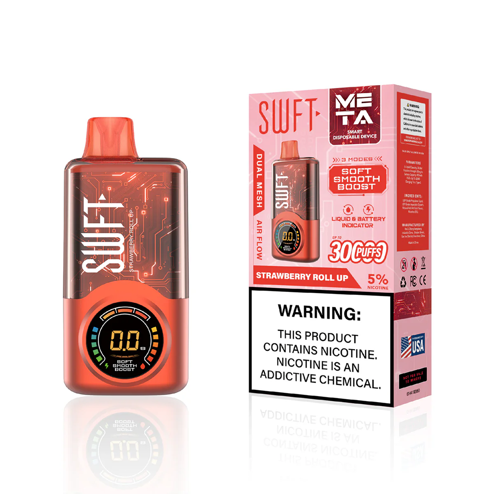 SWFT Meta Disposable 30000 Puffs 24mL 50mg | MOQ 5-Strawberry Roll Up with packaging