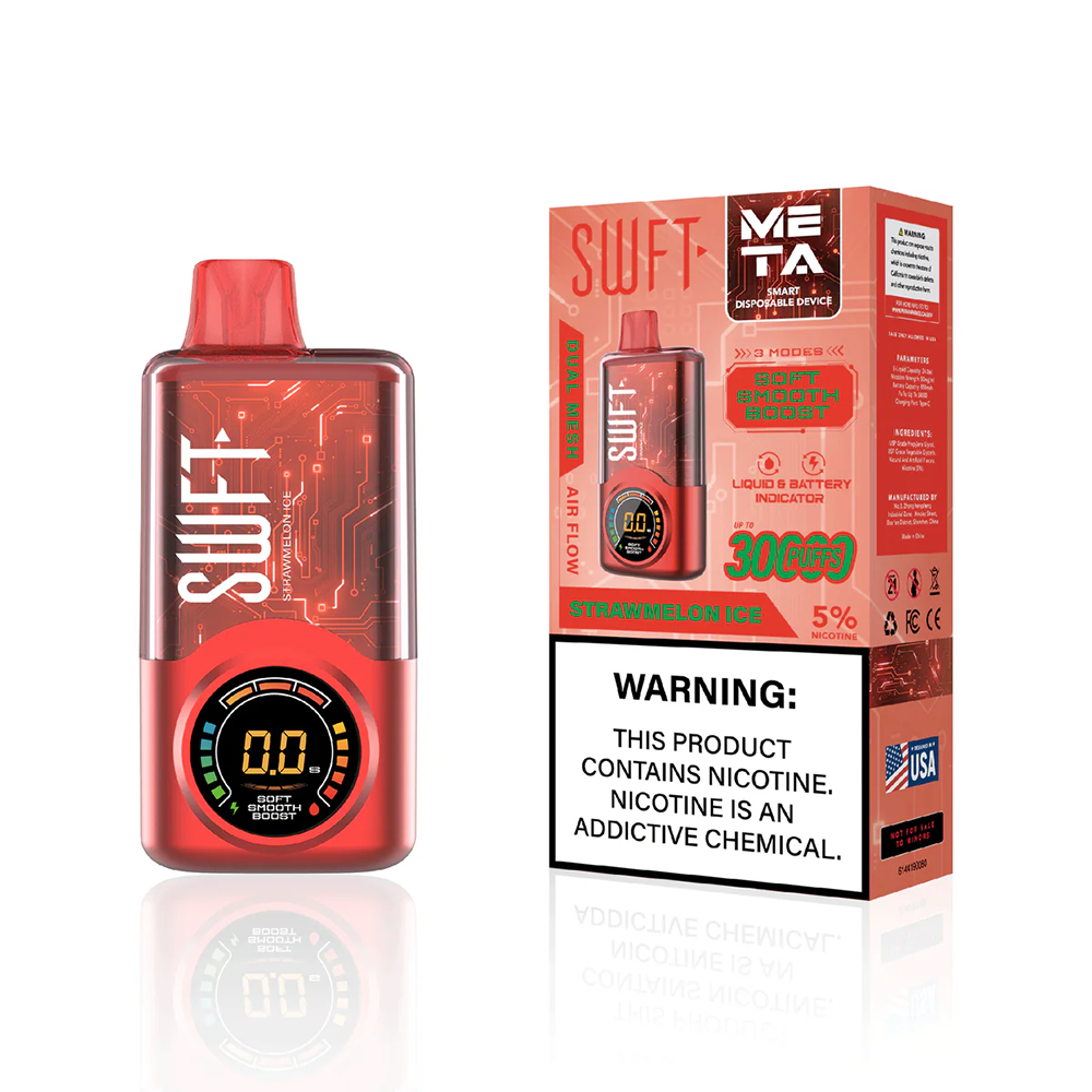 SWFT Meta Disposable 30000 Puffs 24mL 50mg | MOQ 5-Strawmelon Ice with packaging