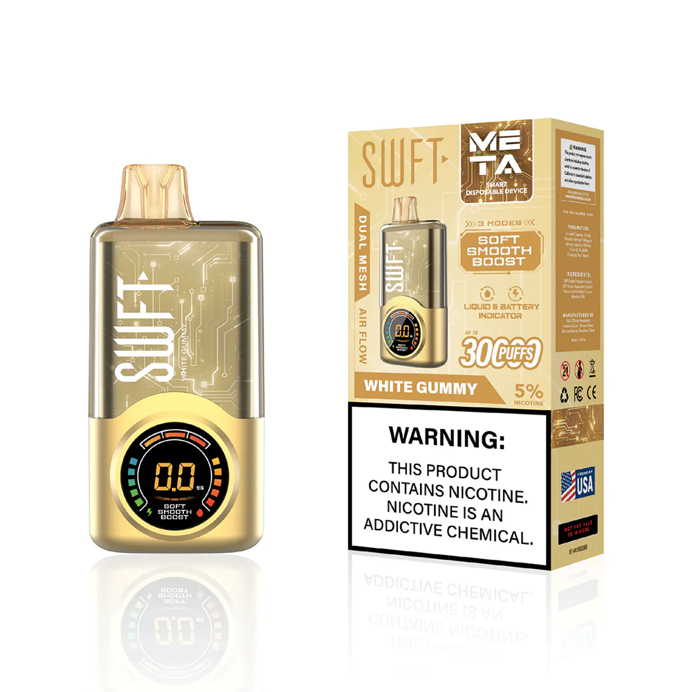 SWFT Meta Disposable 30000 Puffs 24mL 50mg | MOQ 5-White Gummy with packaging