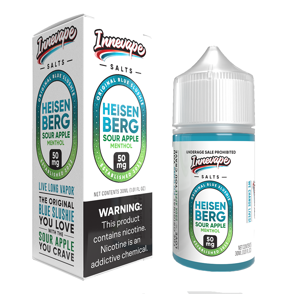 Innevape Salt Series E-Liquid 30mL (Salt Nic) - Heisenberg Sour Apple Menthol with packaging