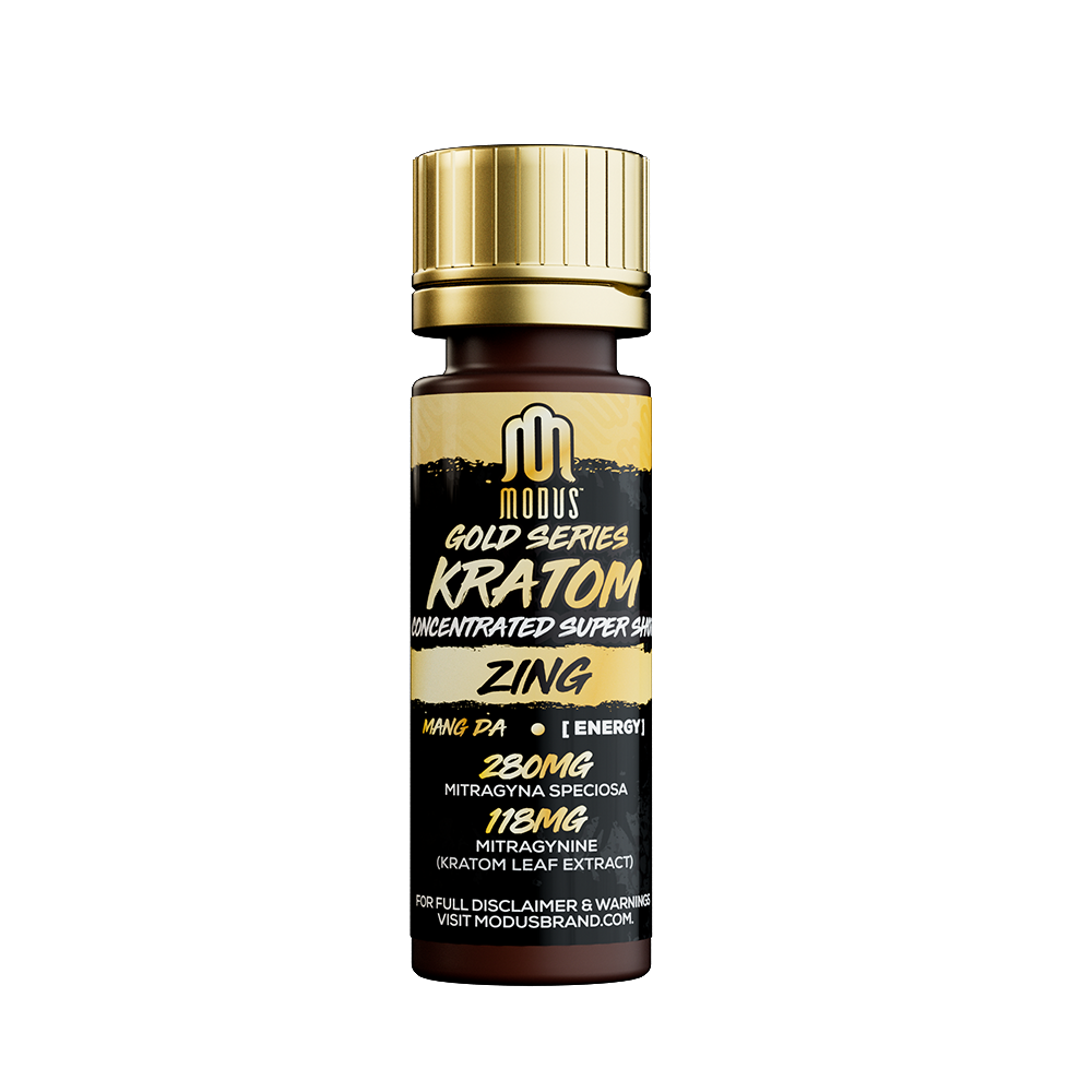 Modus Kratom Gold Series Super Shot 398mg Bottle (12pc Display) | Zing