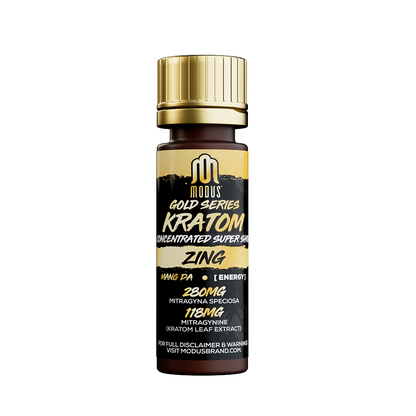 Modus Kratom Gold Series Super Shot 398mg Bottle (12pc Display) | Zing