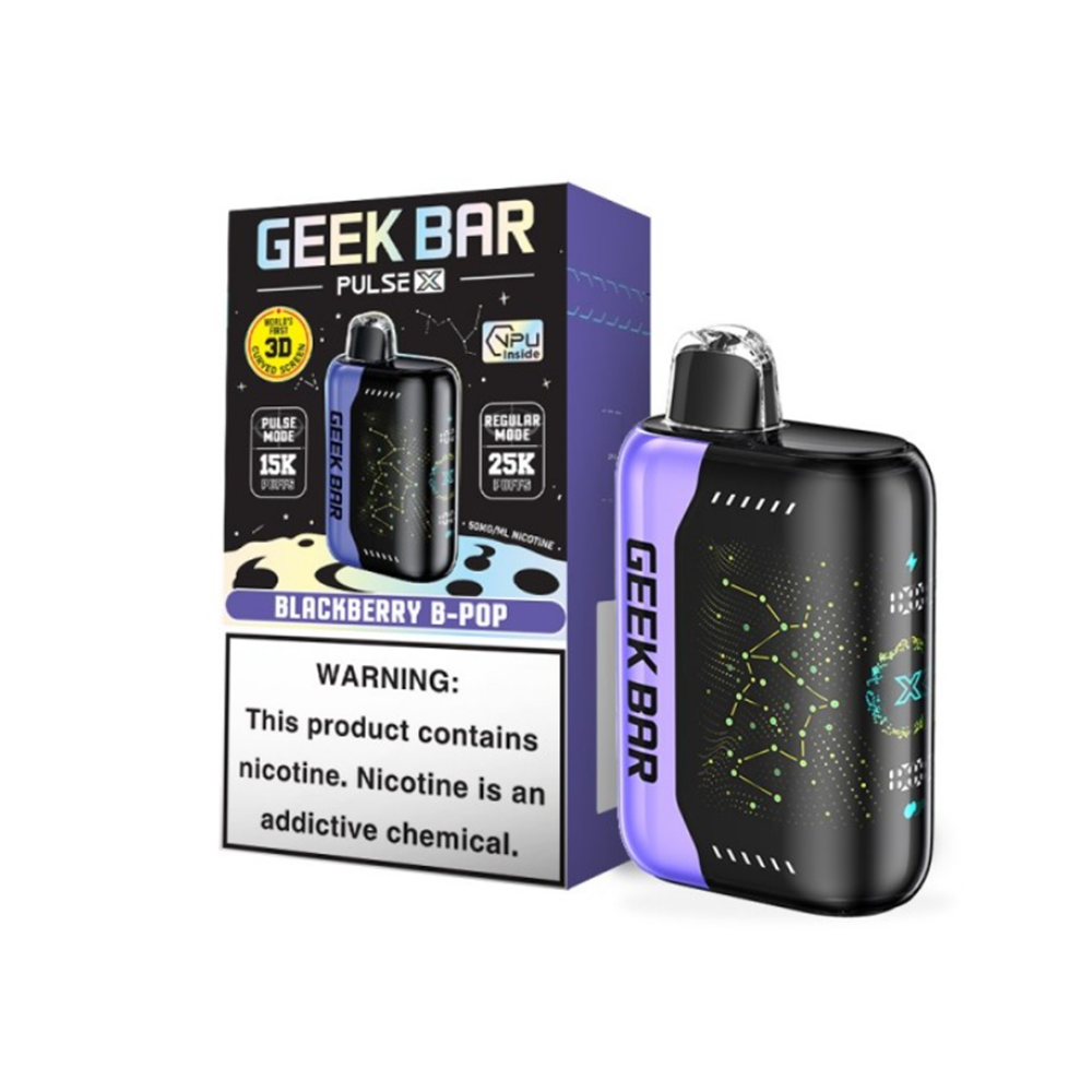 Geek Bar Pulse X Disposable 25000 Puffs 18mL 50mg | MOQ 5-Blackberry B Pop with packaging