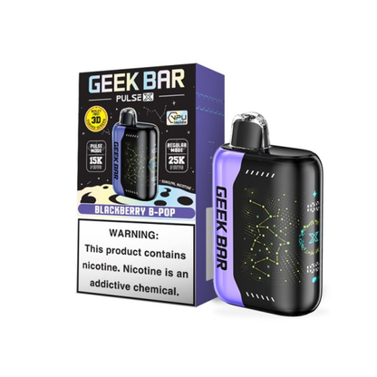 Geek Bar Pulse X Disposable | 25000 Puffs | 18mL | 50mg | MOQ 5 | Blackberry B Pop with packaging