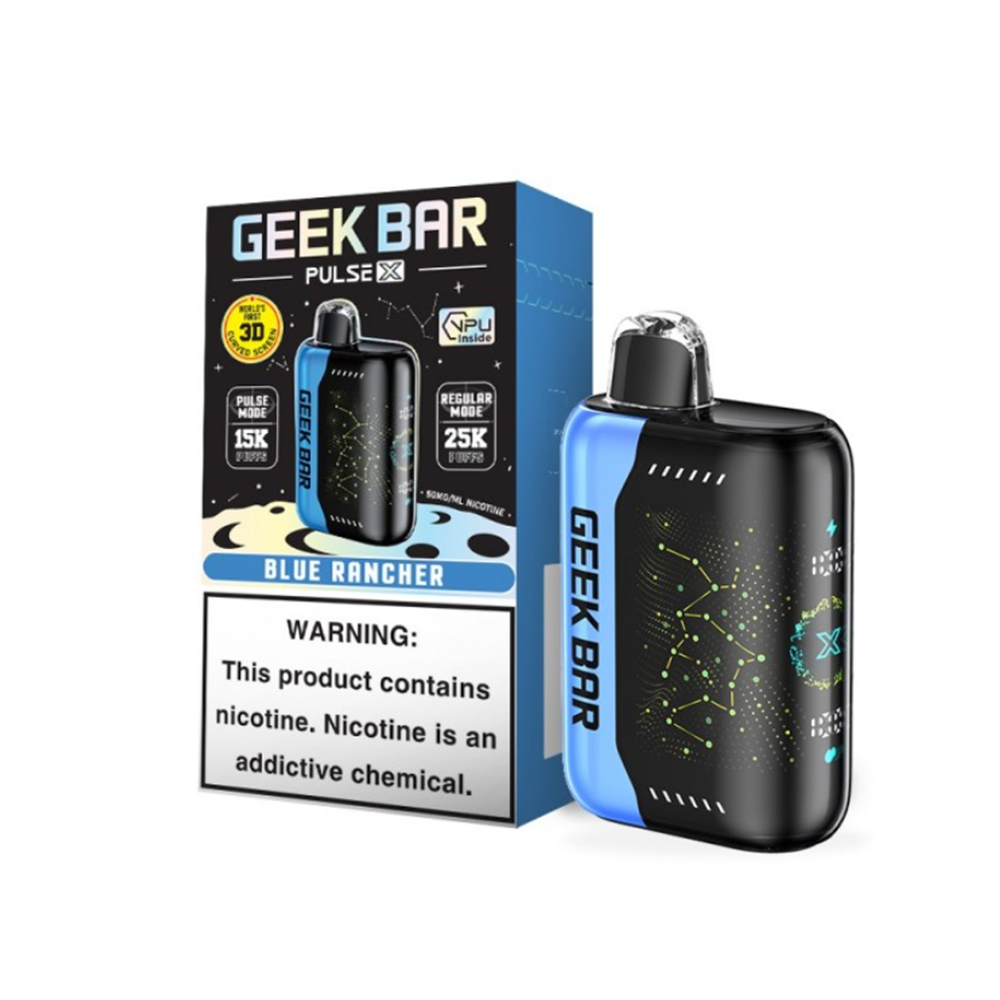 Geek Bar Pulse X Disposable 25000 Puffs 18mL 50mg | MOQ 5-Blue Rancher with packaging