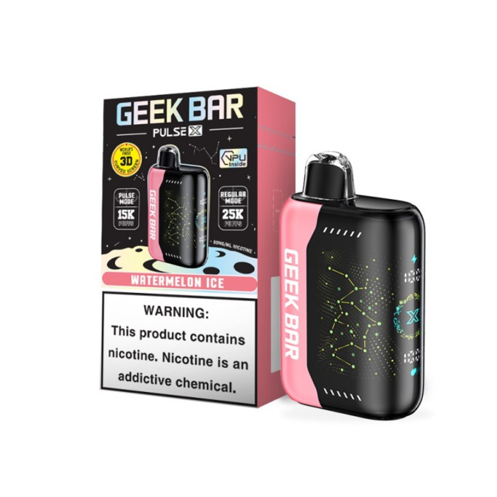 Geek Bar Pulse X Disposable 25000 Puffs 18mL 50mg | MOQ 5-Watermelon Ice with packaging