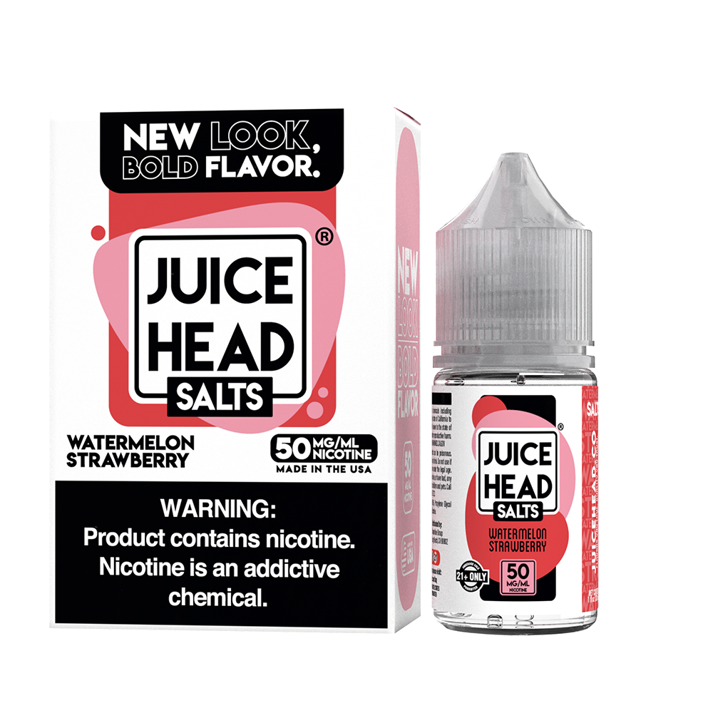 Juice Head Salt Series E-Liquid 30mL (Salt Nic) - Watermelon Strawberry with packaging