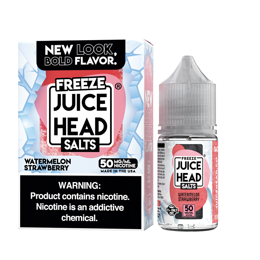 Juice Head Salt Series E-Liquid 30mL (Salt Nic) - Watermelon Strawberry Freeze with packaging