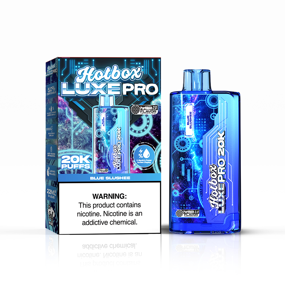 Puff Labs Hotbox Luxe Pro Disposable 20000 Puffs 22mL 50mg | MOQ 5 | Blue Shushee with Packaging