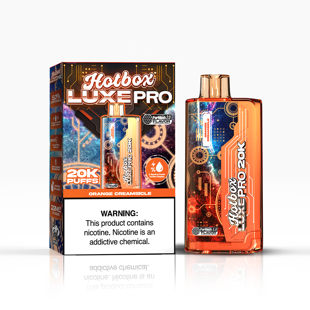 Puff Labs Hotbox Luxe Pro Disposable 20000 Puffs 22mL 50mg | MOQ 5 | Orange Creamsicle with Packaging