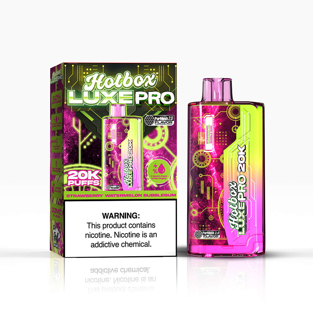 Puff Labs Hotbox Luxe Pro Disposable 20000 Puffs 22mL 50mg | MOQ 5 | Strawberry Watermelon Bubblegum with Packaging