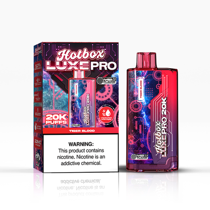 Puff Labs Hotbox Luxe Pro Disposable | 20000 Puffs | 22mL | 50mg | MOQ 5 | Tiger Blood with Packaging