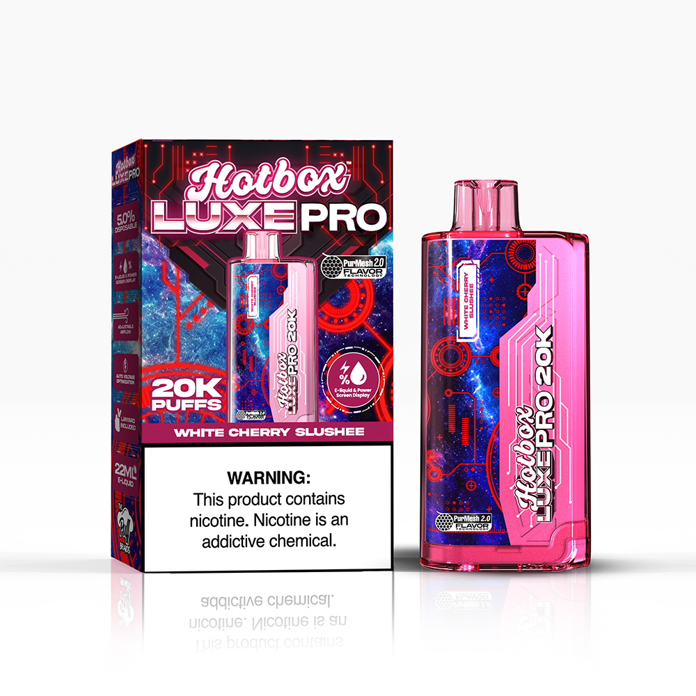 Puff Labs Hotbox Luxe Pro Disposable 20000 Puffs 22mL 50mg | MOQ 5 | White Cherry Slushee with Packaging