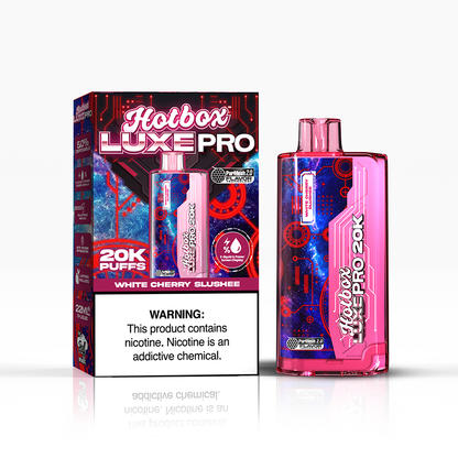 Puff Labs Hotbox Luxe Pro Disposable | 20000 Puffs | 22mL | 50mg | MOQ 5 | White Cherry Slushee with Packaging