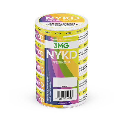  NYKD Nicotine Pouches (20ct Can)(5-Can Pack) | Berry Lemon ice