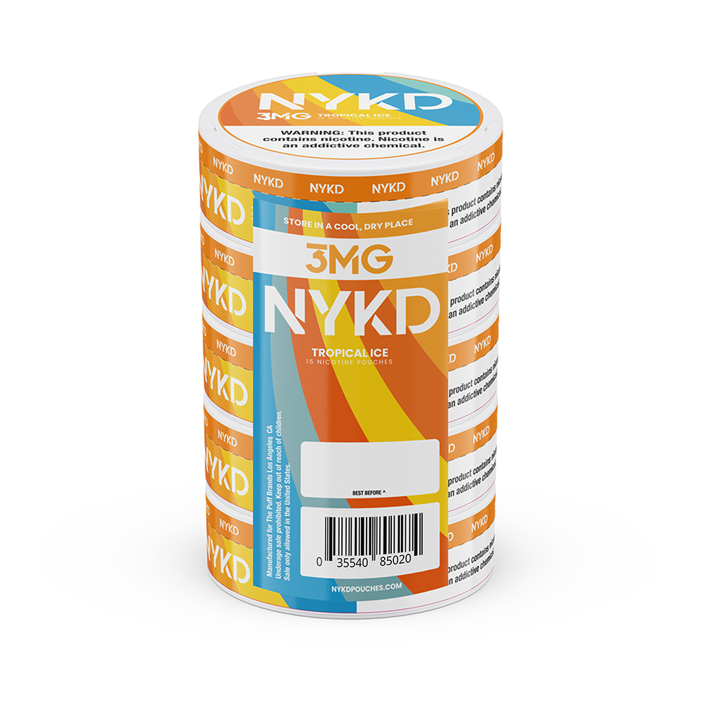  NYKD Nicotine Pouches (20ct Can)(5-Can Pack) | Tropical Ice