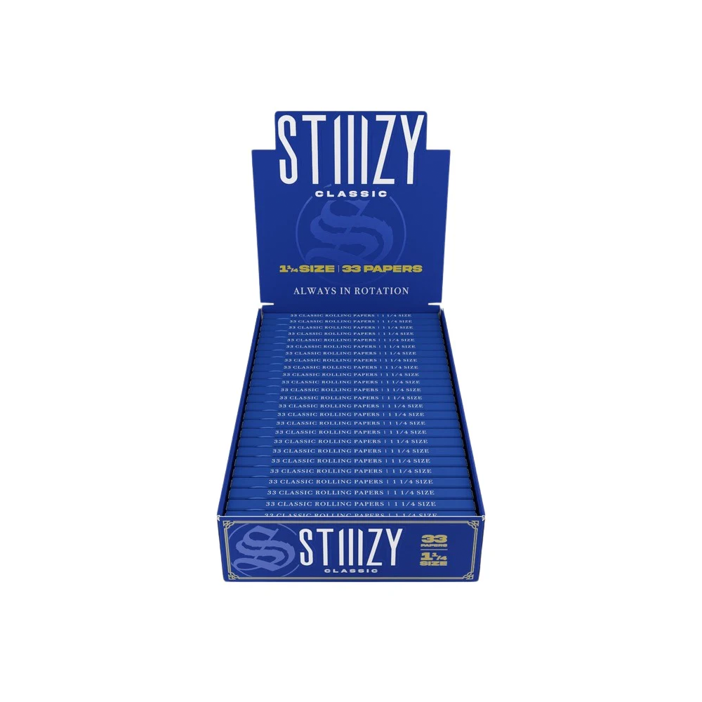 STIIIZY Premium Rolling Papers 1 1/4″ 33-Sheet Booklet (25pc Display)| Classic Unflavored (SAS)