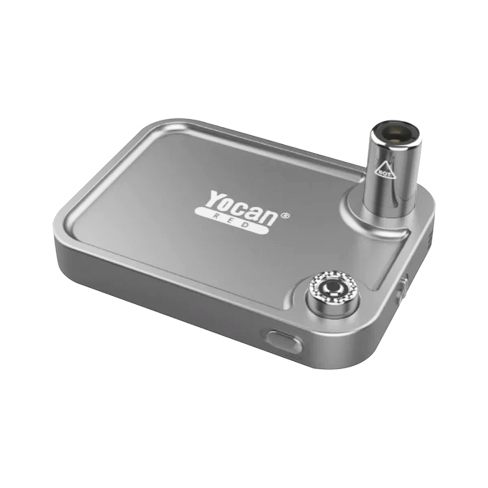 Yocan Red Slate Lighter Rolling Tray - Silver