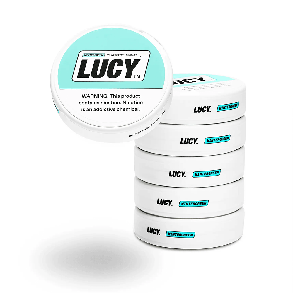 Lucy Nicotine Pouches (15ct Can)(5-Can Pack) | Winter Green