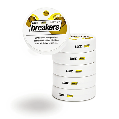 Lucy Nicotine Capsule Pouches (15ct Can)(5-Can Pack) | Mango