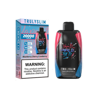 Truly Bar Trulyslim 20K Disposable | 20000 Puffs | 18mL | 50mg | MOQ 5 | Blueberry Cherry Cranberry with packaging