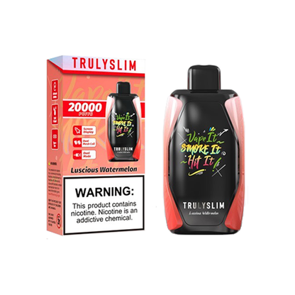 Truly Bar Trulyslim 20K Disposable | 20000 Puffs | 18mL | 50mg | MOQ 5 | Luscious Watermelon with packaging