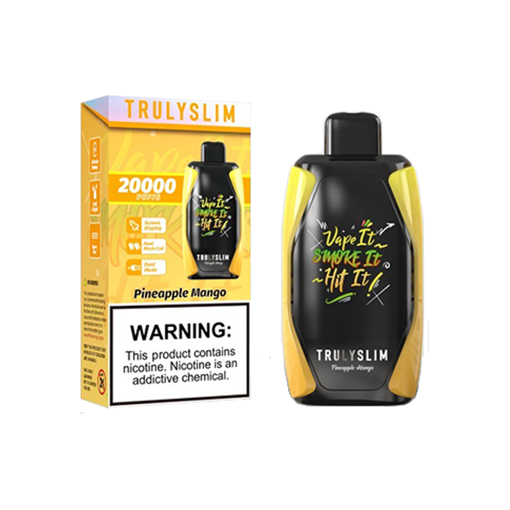 Truly Bar Trulyslim 20K Disposable | 20000 Puffs | 18mL | 50mg | MOQ 5 | Pineapple Mango with packaging