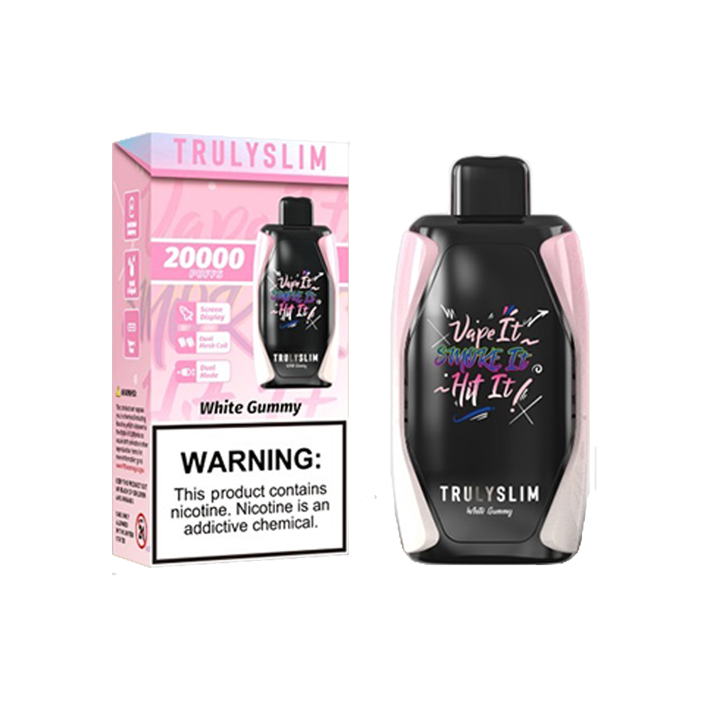 Truly Bar Trulyslim 20K Disposable | 20000 Puffs | 18mL | 50mg | MOQ 5 | White Gummy with packaging
