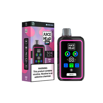 Juice Head 30K Disposable | 30000 Puffs | 24mL | 50mg | MOQ 5 | Grape Pop with packaging