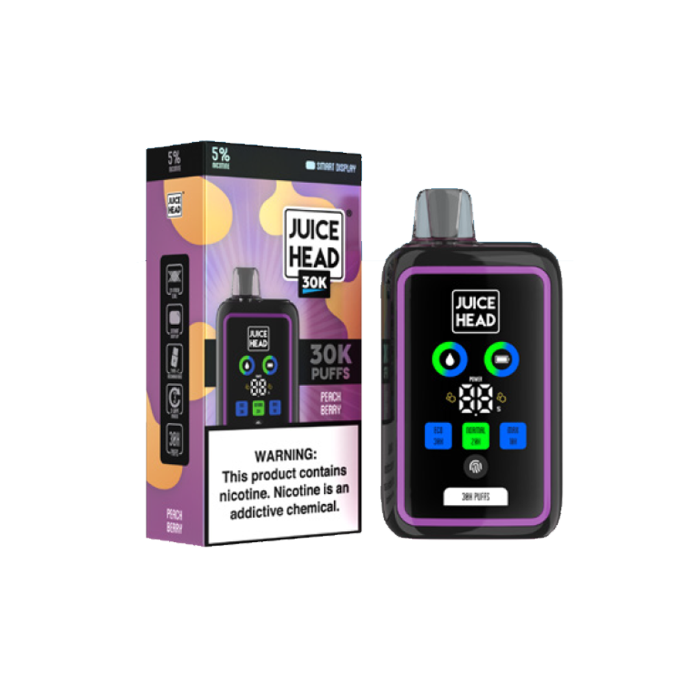 Juice Head 30K Disposable | 30000 Puffs | 24mL | 50mg | MOQ 5 | Peach Berry with packaging
