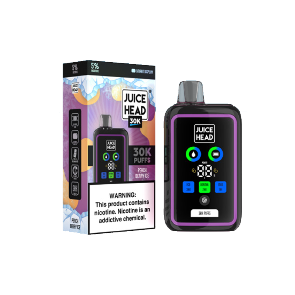 Juice Head 30K Disposable | 30000 Puffs | 24mL | 50mg | MOQ 5 | Peach Berry Ice with packaging