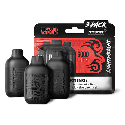 Tyson 2.0 Lightweight Disposable | 6000 Puffs | 50mg | (12mL 3-Pack) | MOQ 10 | Strawberry Watermelon with packaging