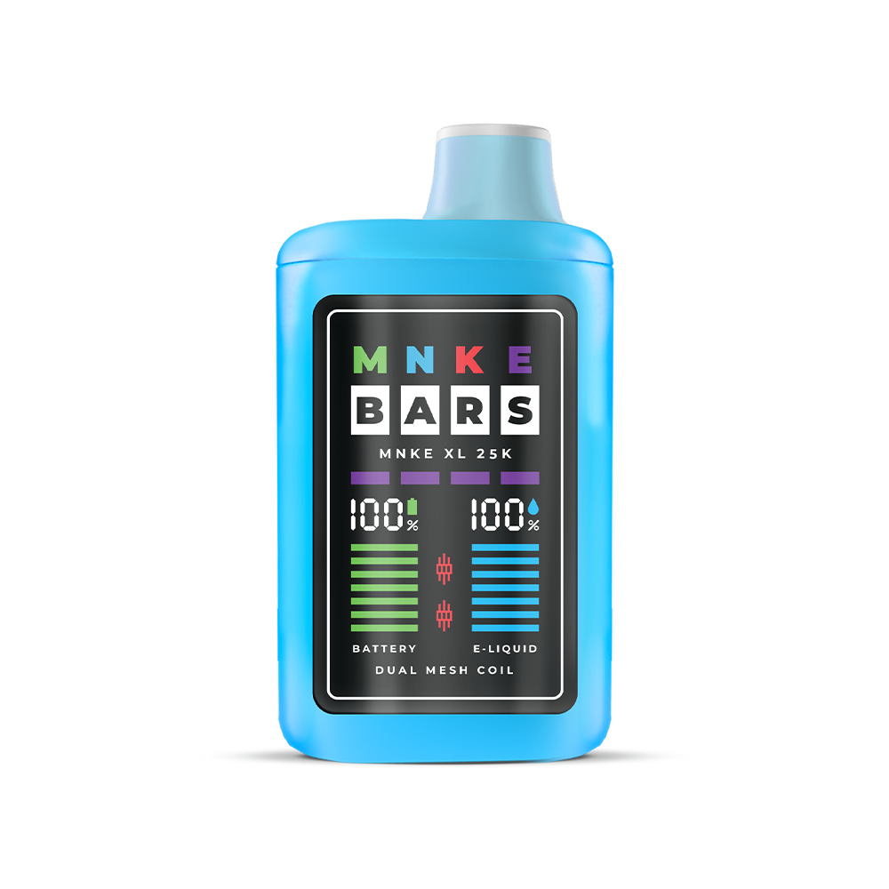 MNKE Bars XL ZERO Disposable 25000 Puffs 18mL 0mg | MOQ 5 - Blue Kiwi Ice