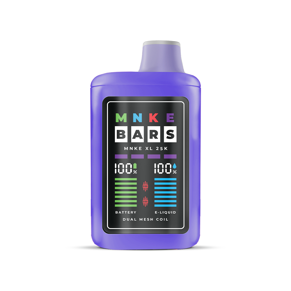 MNKE Bars XL ZERO Disposable 25000 Puffs 18mL 0mg | MOQ 5 - Grape Iced