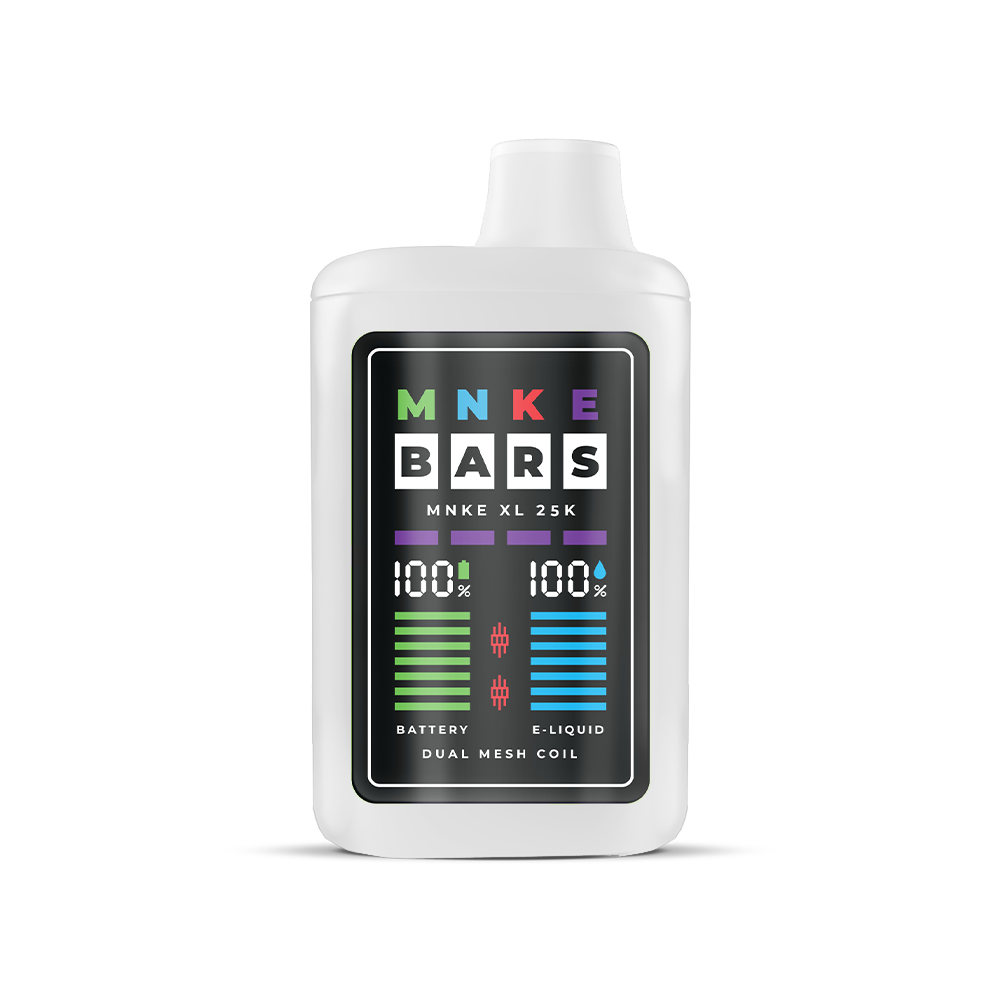 MNKE Bars XL ZERO Disposable 25000 Puffs 18mL 0mg | MOQ 5 - White Gummy