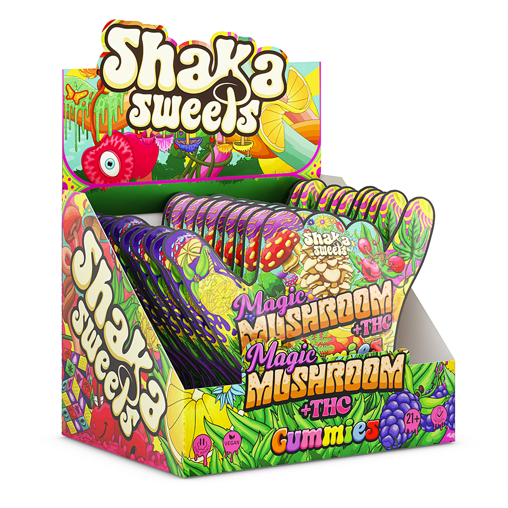 Shaka Sweets Mushroom Delta Gummies 800mg 8ct Pouch- Bomb Pop D9