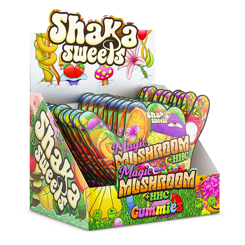 Shaka Sweets Mushroom Delta Gummies 800mg 8ct Pouch - Hawaiian Punch HHC