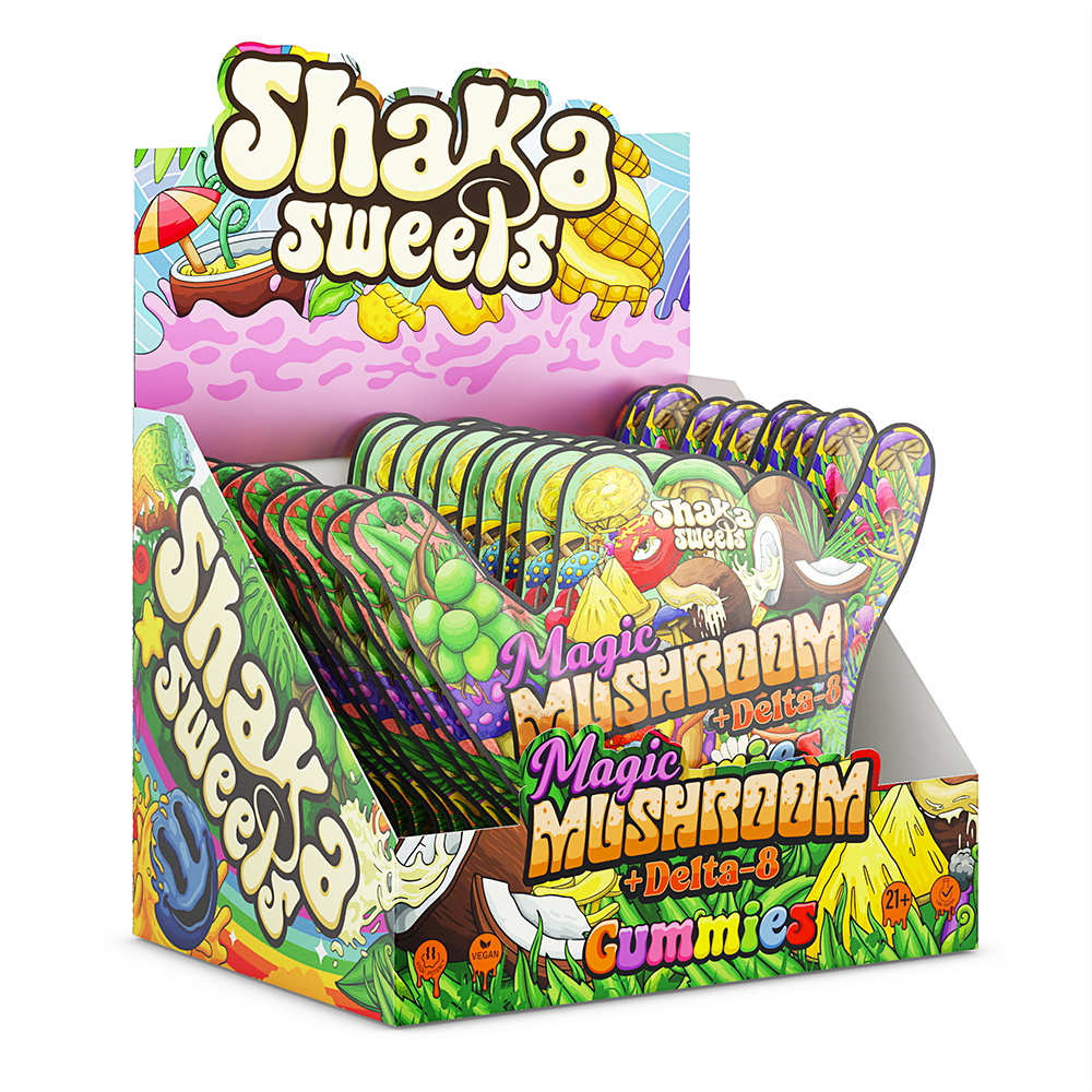 Shaka Sweets Mushroom Delta Gummies 800mg 8ct Pouch - Pina Colada D8